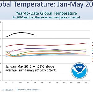 NOAA YTD Global Temperature 2016 May