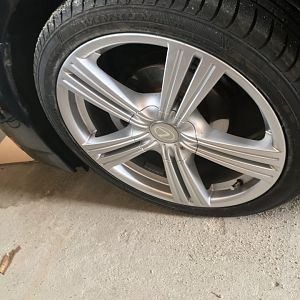 Lexus hubcap covers on Zax (18")