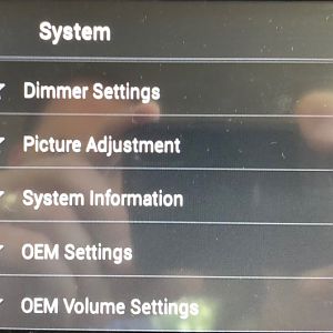 OEM settings are available at the end of the radio settings
