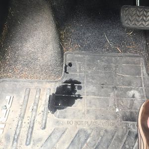 Fluid leak inside by brake pedal