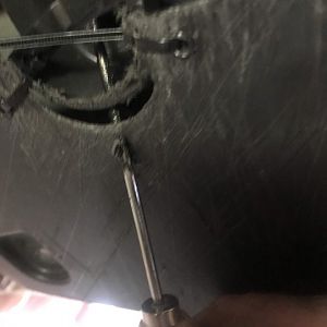 2 - Use icepick to melt holes in plastic shield