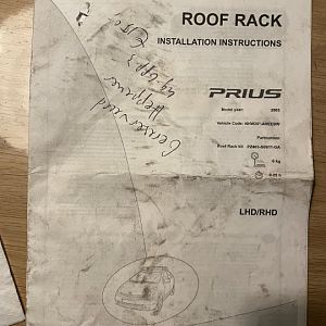Toyota Prius II (2003-2009) Roof Rack Manual