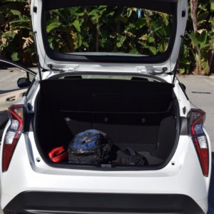 2016 Prius rear hatch cargo  space with flexible tonneau cover
