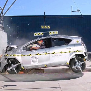 2013 Toyota Prius c Frontal Crash Test by NHTSA | CrashNet1