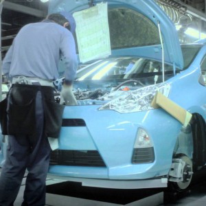TOYOTA AQUA (Prius C) Made in Iwate (in Tohoku area which has been severely damaged in the 2011 earthquake in Japan)